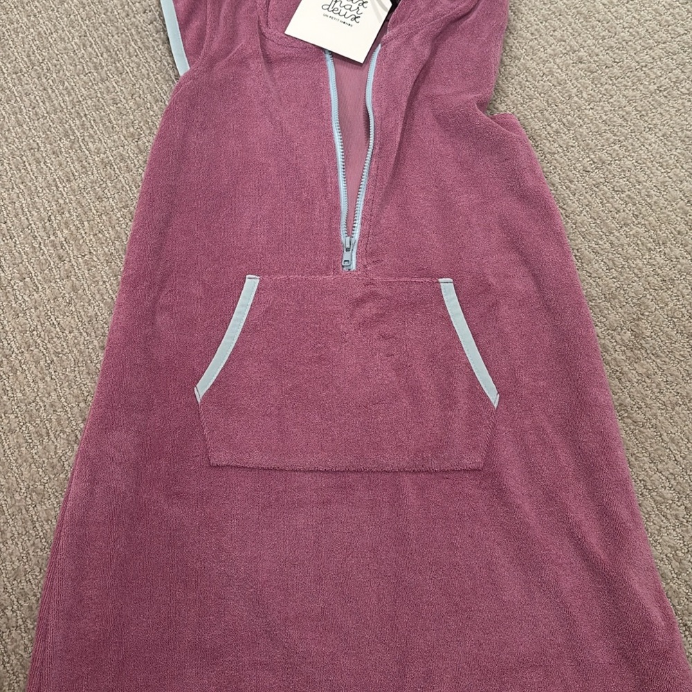 Deux par Deux Purple Kids Swim Coverup